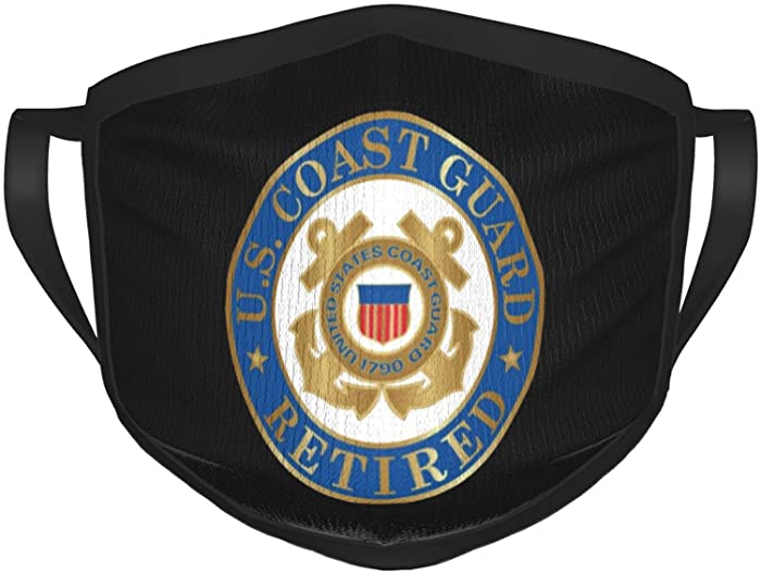 Adult Face Mask Mens Us Coast Guard Veteran Day USCG Breathable Washable&Reusable Masks Black
