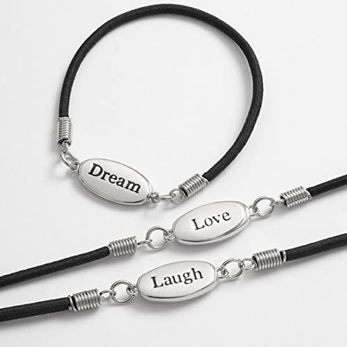 Talbot Fashion Dream Laugh Love Sentiment Elasticated Bracelet ~ One Supplied Chosen at Random