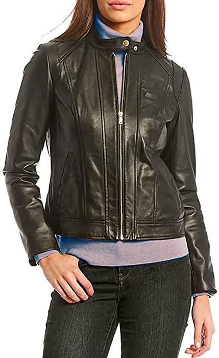 Cole Haan Women's Racer Leather Jacket
