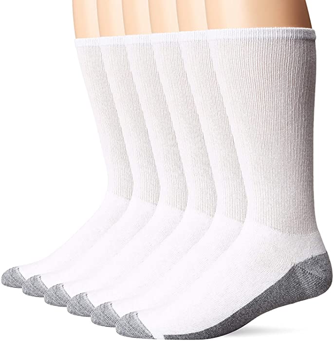 Hanes Men's Big & Tall ComfortBlend Max Cushion Crew Socks (Shoe Size: 12-14)