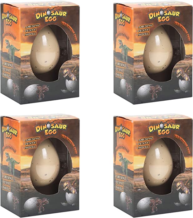 Class Collections Surprise Growing Dinosaur Hatch Egg Kids Novelty Bathtub Toy- Pack of 4