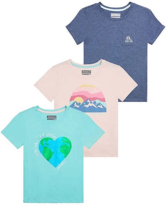 Eddie Bauer Youth Girl's 3-Pack T-Shirts