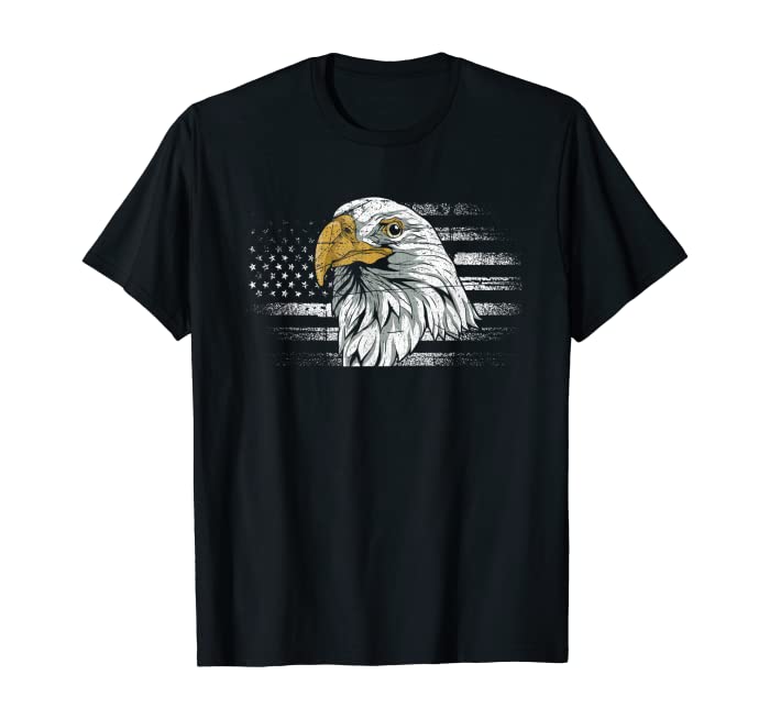 United States USA Flag Proud Patriotic American Bald Eagle T-Shirt