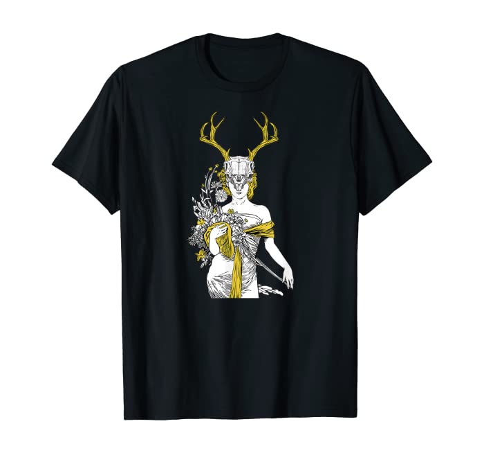 Witch T-shirt - Village Witch Pagan Wicca Deer Skull T-Shirt