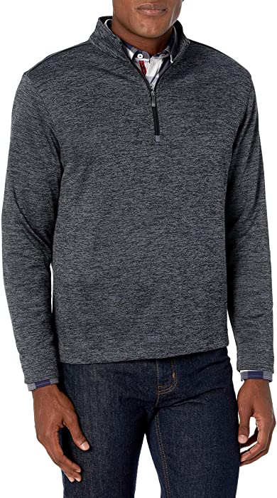Van Heusen Men's Long Sleeve Performance Stretch Space Dye 1/4 Zip Sweatshirt