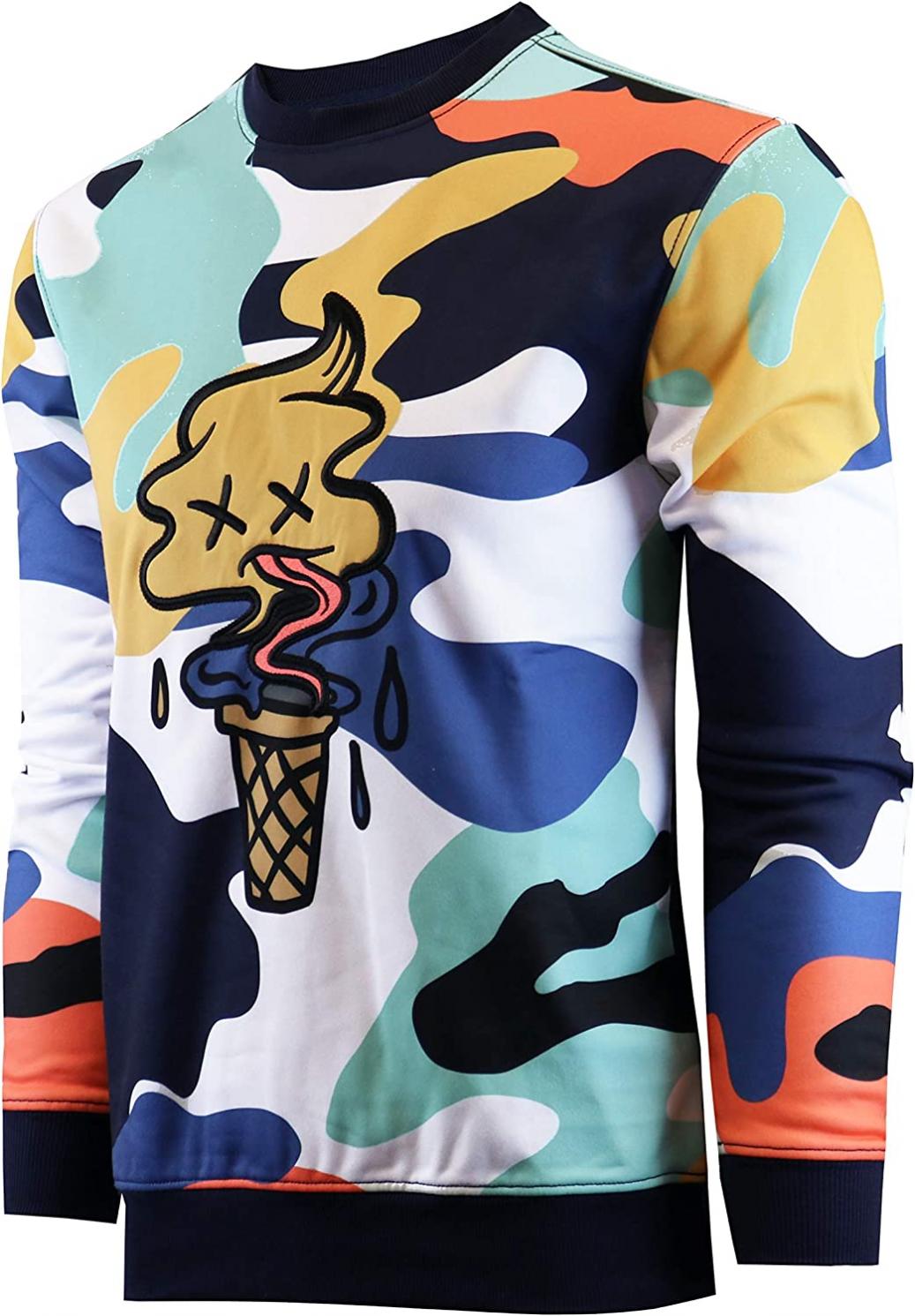 Screenshotbrand Mens Urban Hip Hop Premium Fleece - Pullover Active Urbanwear Street Fashion Crew Neck Sweatshirt