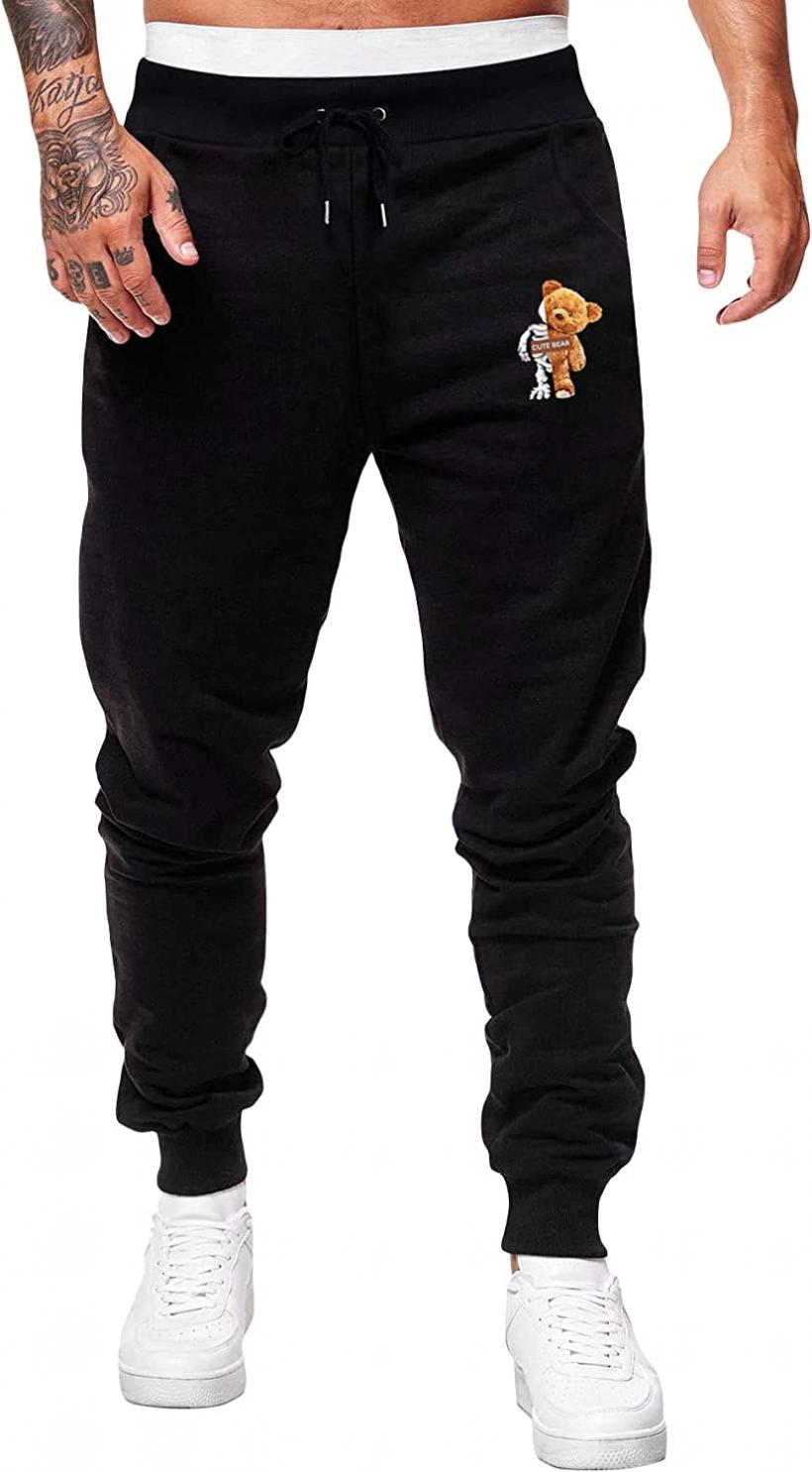 SOLY HUX Men's Graphic Print Drawstring High Waisted Sweatpants Joggers Pants with Pocket