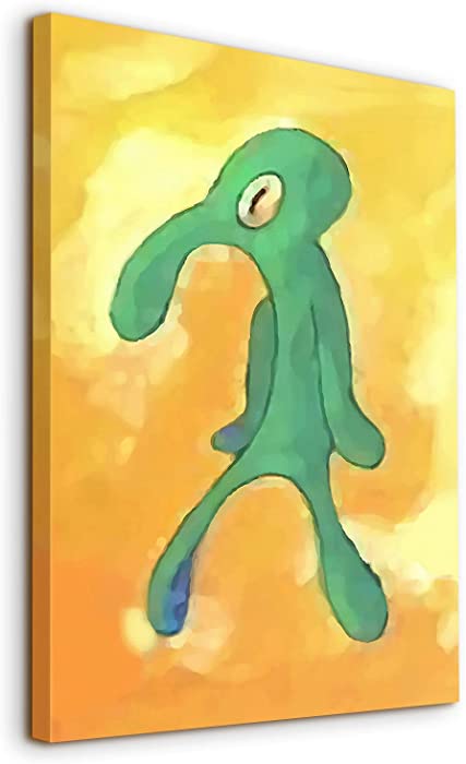 Boldcan Bold and Brash Squidward Painting 2022 Upgrade Version Canvas Wall Art for Living Room Bedroom Meme Posters for Home Decor Office Decorations 12x16 Inches Best Gift for Men & Boyfriend