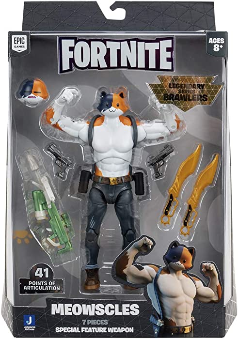 Fortnite Legendary Series Brawlers, 1 Figure Pack - 7 Inch Meowscles Action Figure, Plus Accessories