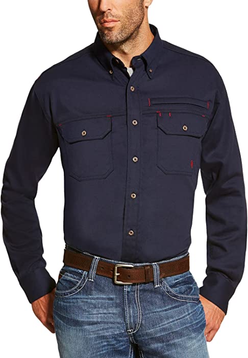 Ariat FR Solid Vent Work Shirt - Men’s Button-Down Long Sleeve Performance Shirt