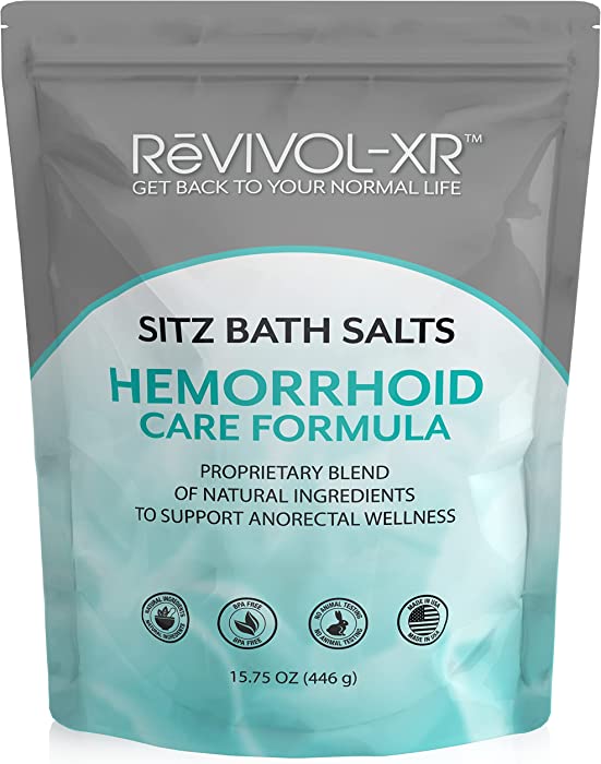 Sitz Bath Salts for Hemorrhoids, Hemorrhoid Care Formula. Premium Grade. All Natural Proprietary Blend. Made in The USA by Revivol-XR