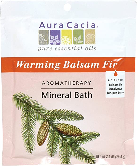 Aura Cacia Aromatherapy Mineral Bath, Warming Balsam Fir, 2.5 ounce packet (Pack of 3)