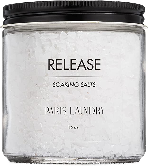 Release Magnesium Salt Soak by Paris Laundry, Calming Bath Salts, Pure & Natural Bath Flakes, Dead Sea Mineral, Orange, Eucalyptus, Jasmine & Cedarwood Scent, Therapeutic, Detoxifying & Moisturizing