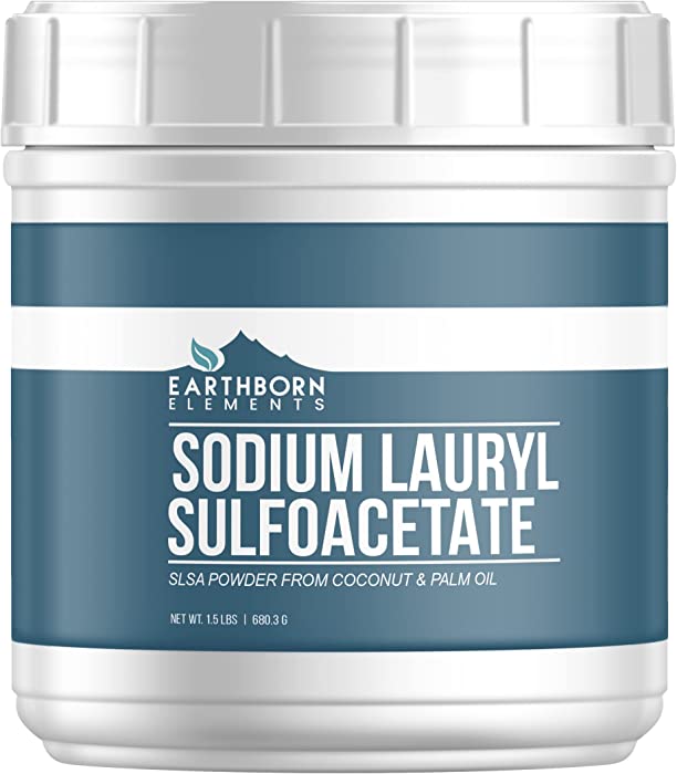 Earthborn Elements Sodium Lauryl Sulfoacetate (SLSA) Bath Bomb Additive, Gentle on Skin, Long-Lasting Foam & Bubbles
