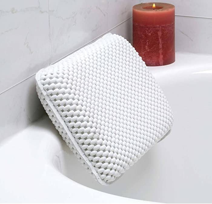 Bath Foam Spa Bath Pillow Featuring 8 Suction Powerful Holding Technology White