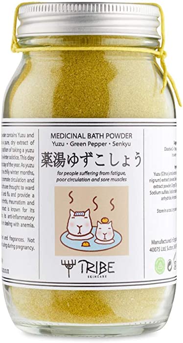 Japanese Bath Powder with Yuzu, Green Pepper and Senkyu for People Suffering from Fatigue, Poor Circulation and Sore Muscles