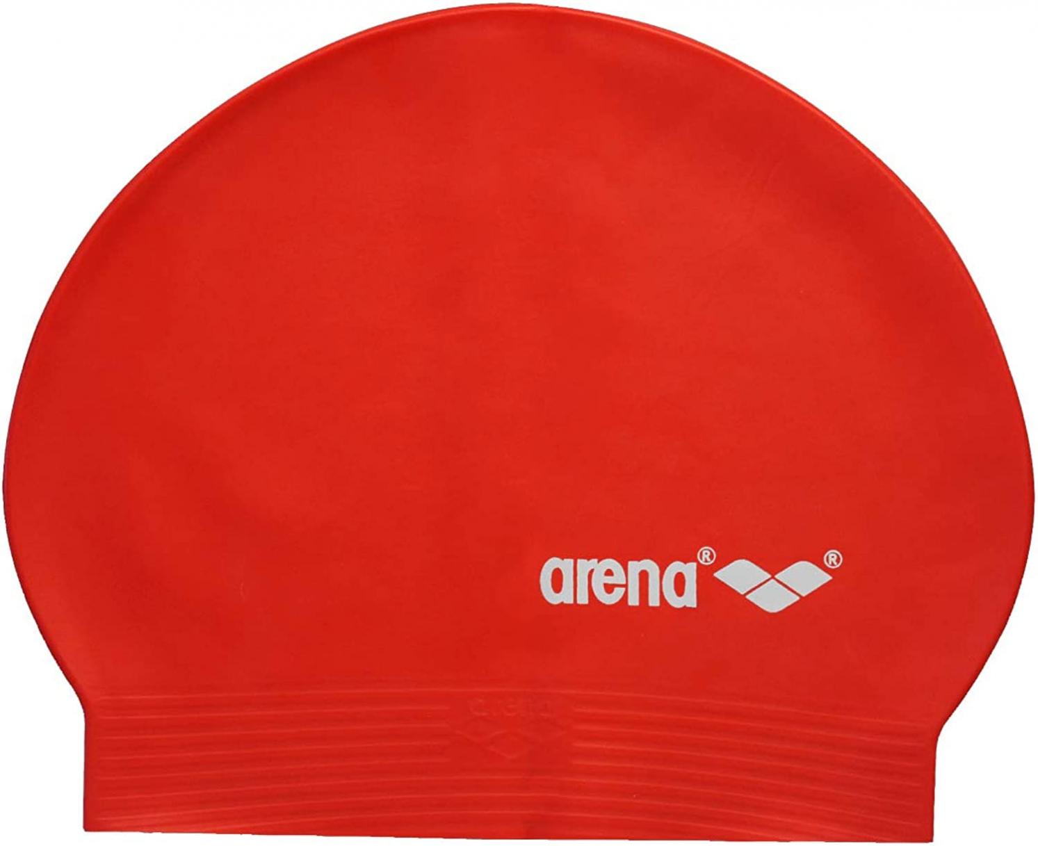 Arena Soft Latex Unisex Swim Cap for Women and Men, Red, one Size (SFTLTXSC)