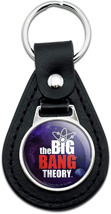 Black Leather The Big Bang Theory Logo Keychain