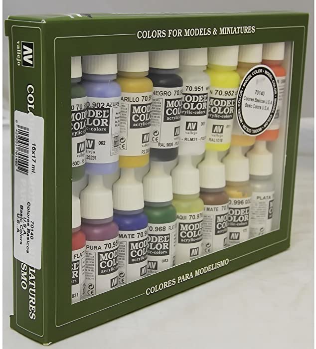 Vallejo Basic USA Colors Paint Set, 17ml, Assorted Colors