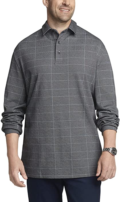 Van Heusen Men's Big and Tall Essential Long Sleeve Comfort Touch Polo Shirt