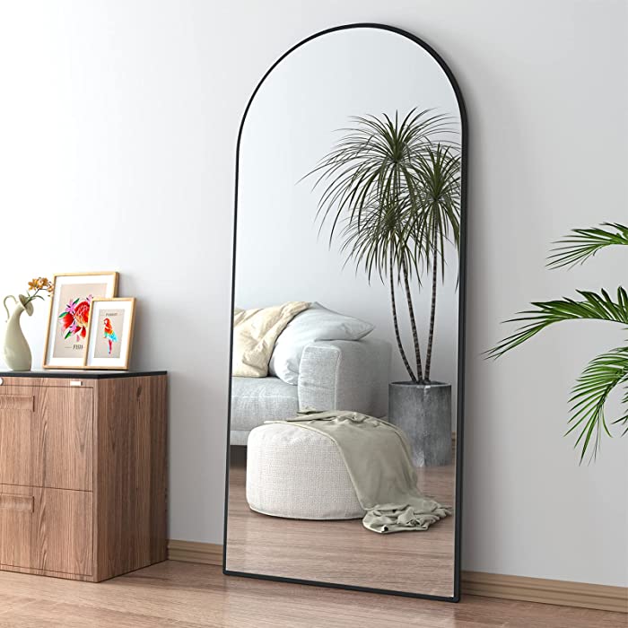 CASSILANDO Full Length Mirror 65" × 24", Floor Mirror,Standing Mirror, Against Wall for Bedroom,Dressing and Wall-Mounted Thin Frame Mirror… (Large Mirror-Black, 65 x 24)