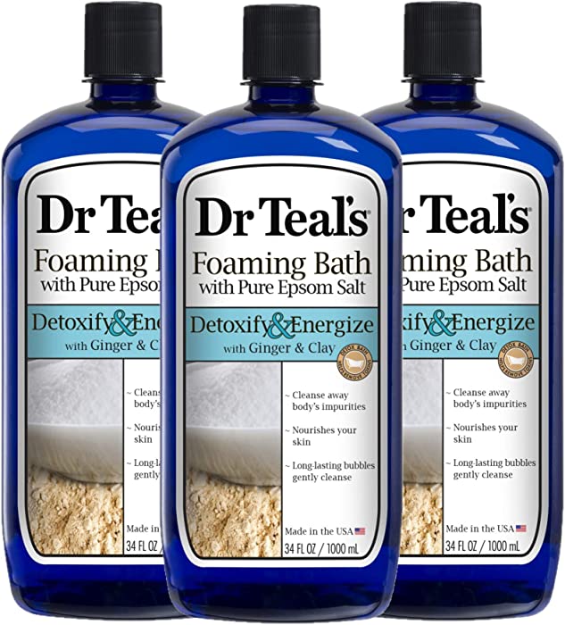 Dr Teal's Foaming Bath 3-Pack (102 Fl Oz Total) Ginger & Clay