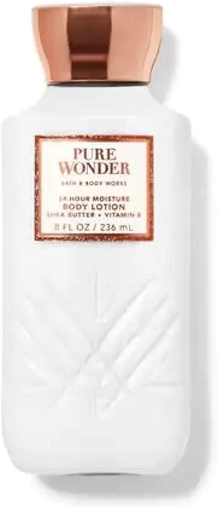 Bath and Body Works Pure Wonder 24 Hour Moisture Body Lotion 8 Ounce Decorative Faceted Bottle