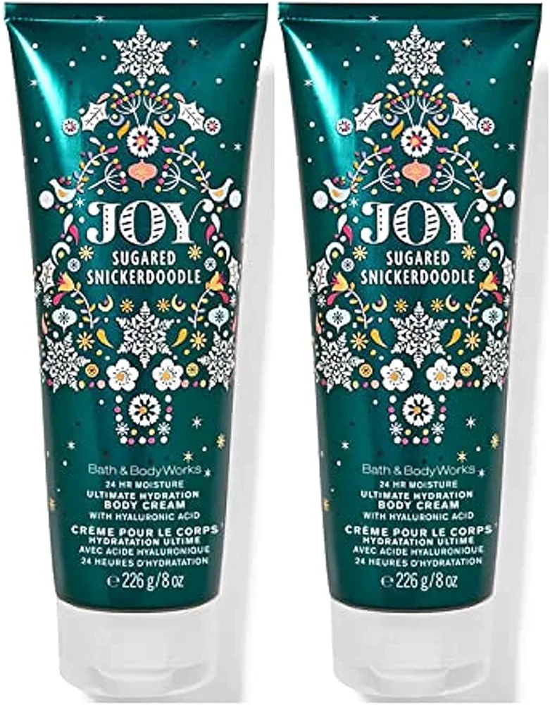 Bath and Body Works Gift Set of of 2 - 8 oz Body Cream - (Joy Sugared Snickerdoodle)