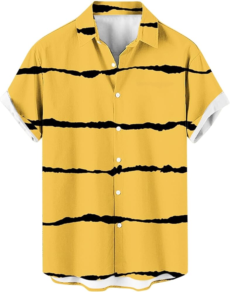 Hawaiian Shirts for Men Funny Regular-Fit Camp Collar Beach Vacation Shirt Summer Short Sleeve Button Down Shirts 2024