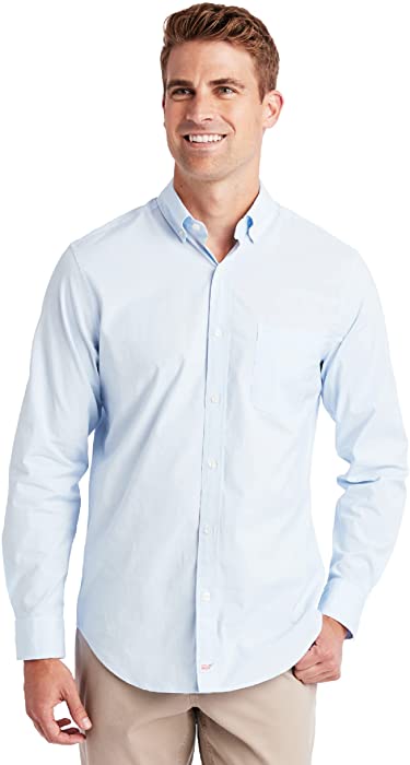 vineyard vines Men's Classic Fit Solid Shirt in Stretch Cotton