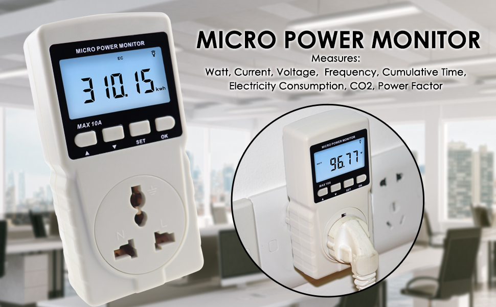 Digital Power Meter Wattmeter Energy Consumption Meter