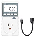 Poniie PN2000 Plug-in Kilowatt Electricity Usage Monitor Electrical Power Consumption Watt Meter Tester w/Extension Cord