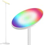 [Upgraded] Smart Floor Lamp 66 in. Compatible with Alexa Google Home, Dimmable White + RGB Full Color Standing Lights, Touch Control Tall Standing Lamp for Living Room Bedroom Reading-White