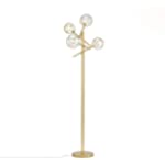 Dellemade TD00145 Sputnik Chandelier Floor Lamp for Bedroom,4-Lights Glass Shade Floor Lamps for Living Room,Brass/Gold
