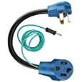 Dryer Adapter Cord 10-30P Male to 14-30R Female with 12FT Ground Wire,Convert 4 Prong Dryer Plug to 3 Prong Outlet,30 Amp 125/250V 1.5FT STW,Erboelec