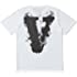 XIAOLUU Big V Letter T-Shirt Fashion Popular Couples Shirt Hip Hop Short Sleeve Tee for Men Women
