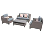 SUNSITT 5-Piece Outdoor Patio Furniture Set, Patio Conversation Set Wicker Outdoor Sectional with Coffee Table Waterproof Cover and Accent Pillows Included, Taupe Wicker