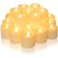 Homemory 24Pack Flameless LED Votive Candles, Long Lasting Electric Fake Candles, Battery Operated Tealights in Warm White for Romantic Night, Valentine&#39;s Day Wedding (Ivory Base, Batteries Included)