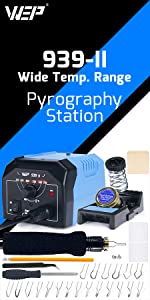 WEP 939-II temperature adjustable pyrography station for wood burning pyrography kit