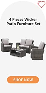 HOMREST 4 piece patio furniture set
