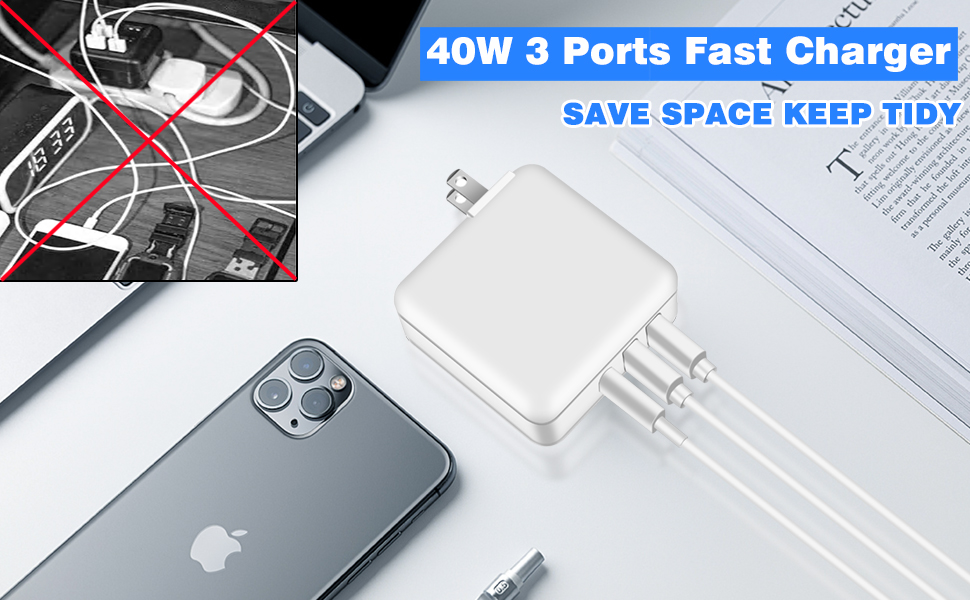 40W 3 Ports Fast Charger