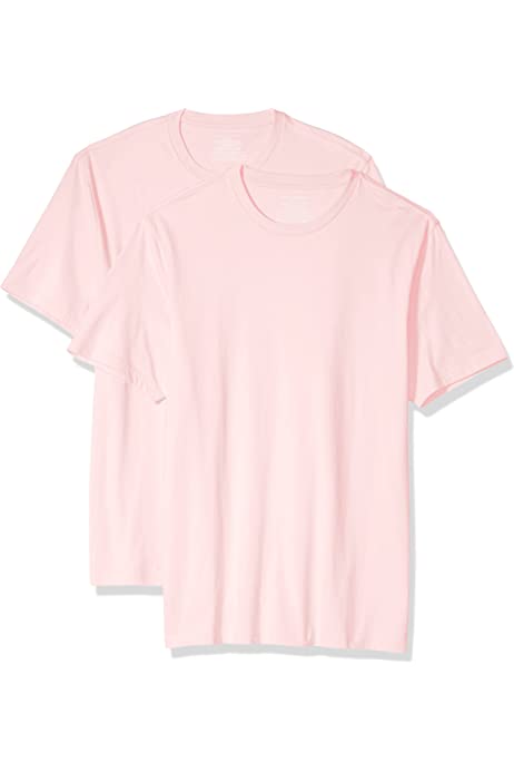 Men's Slim-Fit Short-Sleeve Crewneck T-Shirt, Pack of 2, Light Pink, Large