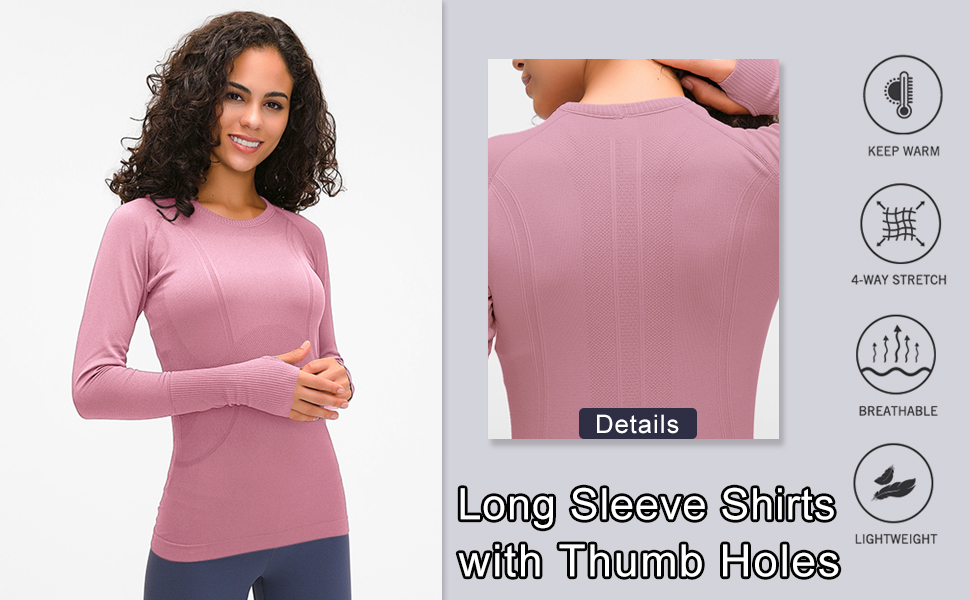 Women seamless long sleeve shirts