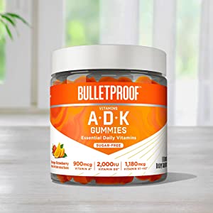 bulletproof sugar free gummy supplement, vitamin a, vitamin d, vitamin k, healthy, immune support