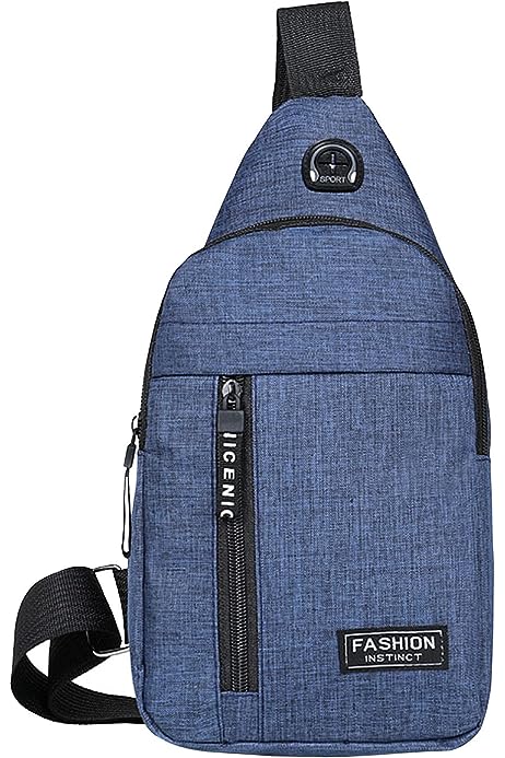 Crossbody Sling Bag, Waterproof Sling Backpack Bag with USB Charging Port, Small Sling Crossbody Chest Shoulder Bag #B