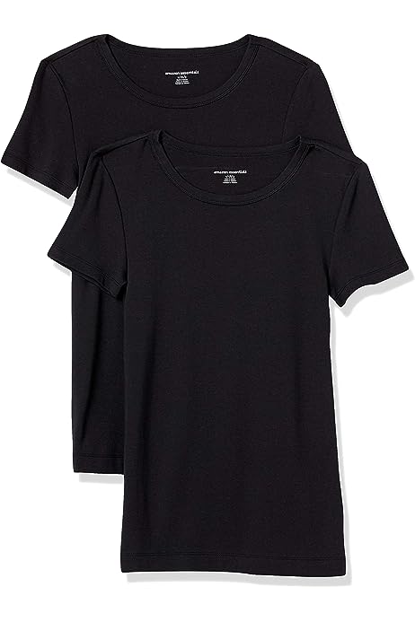 Women's Slim-Fit Short-Sleeve Crewneck T-Shirt, Pack of 2