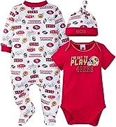 NFL Baby Boys 3-Pack Bodysuit, Sleep ''n Play, & Cap Set