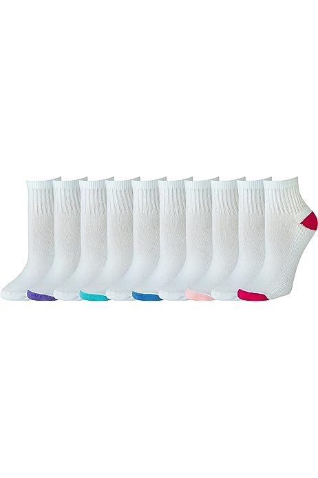 Women's Cotton Lightly Cushioned Ankle Socks, 10 Pairs