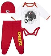 NFL baby-boys 3 Pack Bodysuit Footed Pant and Cap Registry Gift Set