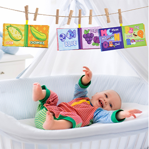 JOYIN 12 Pcs Baby Bath Books, Nontoxic Fabric Soft Baby Crinkly Cloth Books